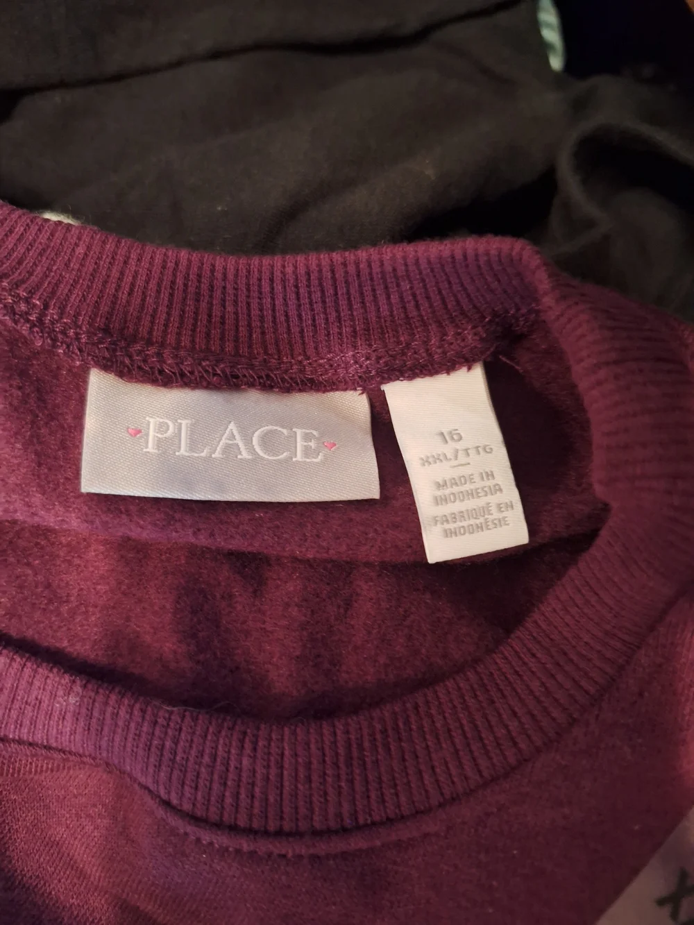 Flawless 25 Sequin Accent Girls Sweater - Burgundy NWT